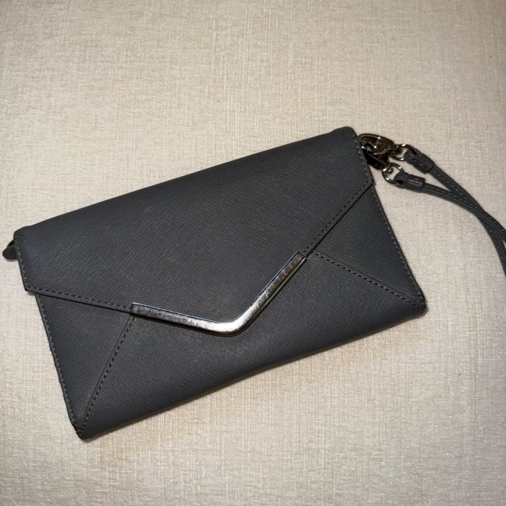 Audrey Brooke Gray Wristlet Clutch